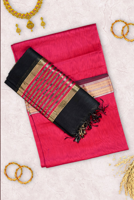 Maheshwari Silk | Handloom 2 Piece Suit | Booti Work with Katan Dupatta