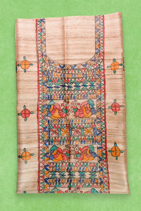Madhubani Tussar | Handloom 2 Piece Suit | Hand Painted Heritage Art | Earth 5