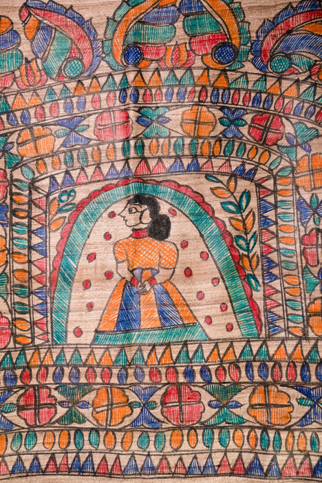 Madhubani Tussar | Handloom 2 Piece Suit | Hand Painted Heritage Art | Earth 9