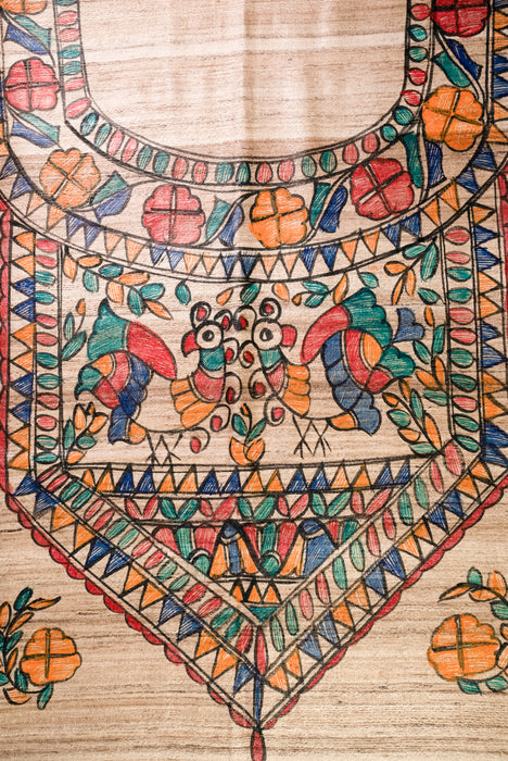 Madhubani Tussar | Handloom 2 Piece Suit | Hand Painted Heritage Art | Earth 4
