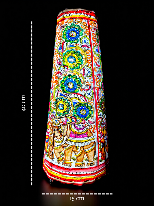 Tholu Bommalata | Floral Elephant Lamp Art | 16 Inch