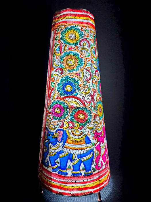Tholu Bommalata | Floral Elephant Lamp Art | 16 Inch