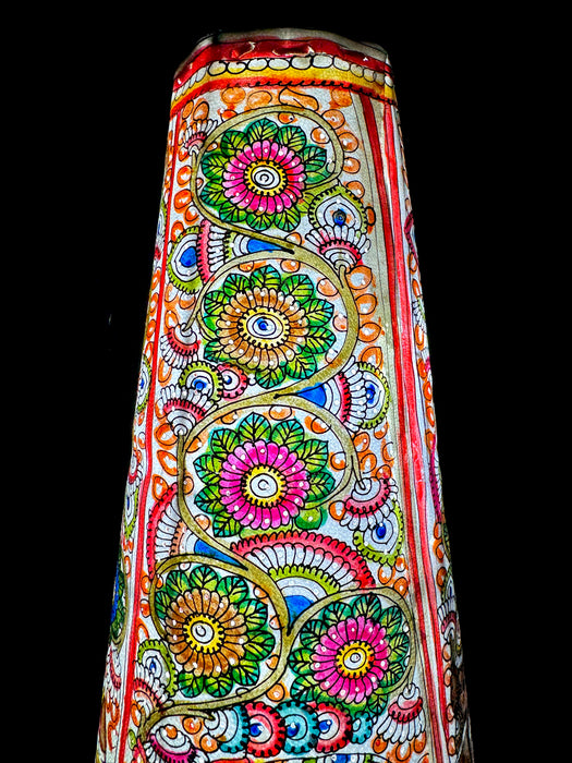 Tholu Bommalata | Floral Elephant Lamp Art | 16 Inch