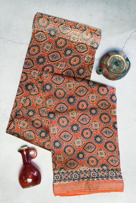 Ajrakh Block Print | Handloom 3 Piece Suit | Chanderi Cotton Silk