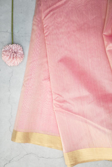 Vibrant Pink Chanderi Cotton Silk Suit with Intricate Booti Work