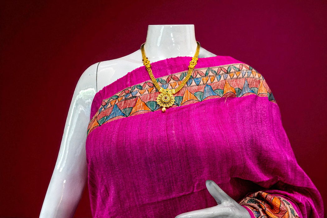 Madhubani Tussar | Handloom Saree | Hand Painted Heritage Art