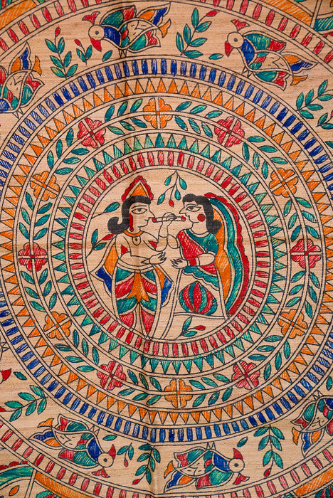 Madhubani Tussar | Handloom Saree | Hand Painted Heritage Art | Earth 5