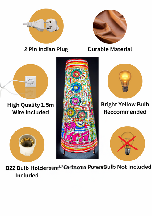 Tholu Bommalata | Floral Elephant Lamp Art | 16 Inch