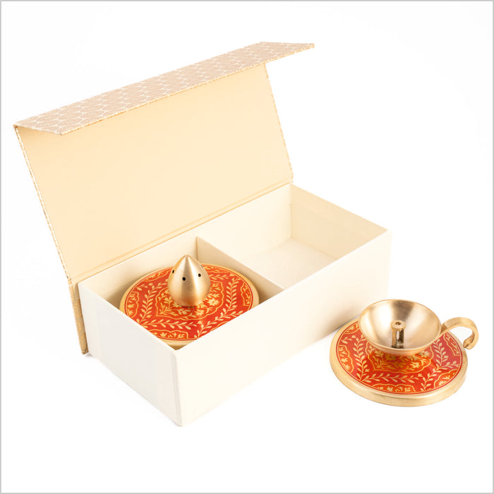 GIFT BOX : SANSKAAR DIYA + INCENSE HOLDER