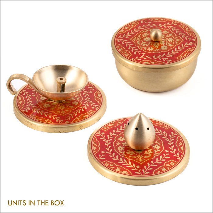 GIFT BOX : PURI DIYA + INCENSE HOLDER + MUTLI PURPOSE CONTAINER