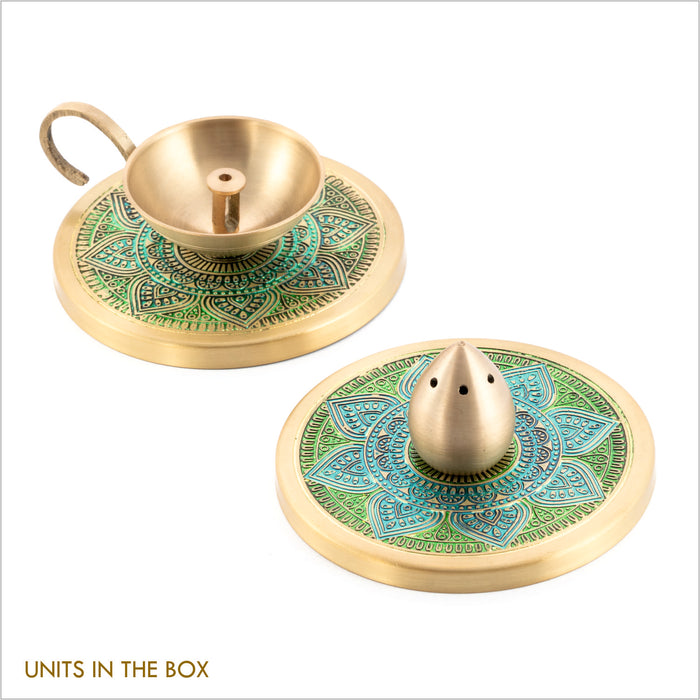 GIFT BOX : VRINDA DIYA + INCENSE HOLDER