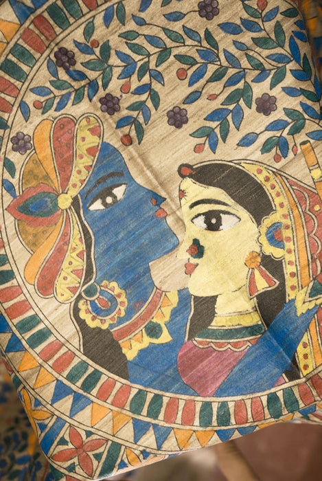 Earth 1 Madhubani Silk Saree with Rich Folk Art