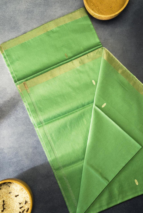 Charming Green Maheshwari Cotton Silk Suit with Booti Work