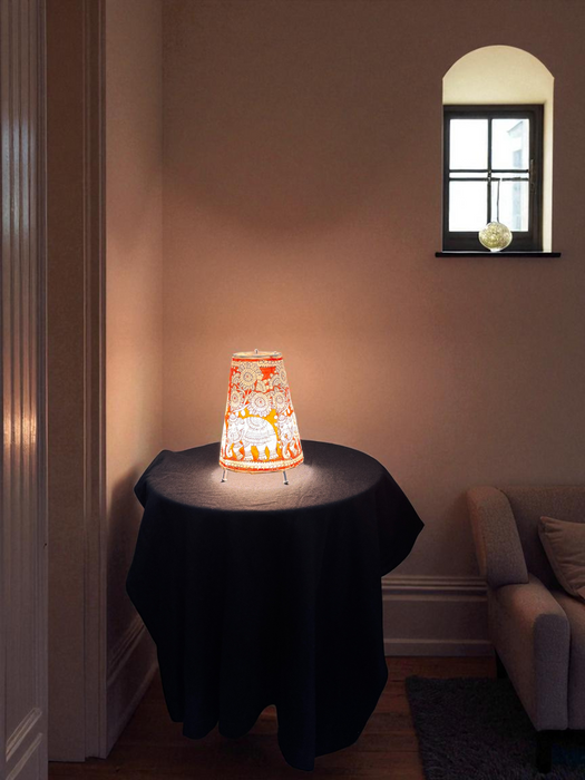 Tholu Bommalata | Elephant Lamp Art | 9 Inch Round