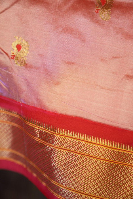 Stunning Fuchsia Pure Silk Paithani Saree with Zari Work