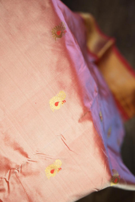 Stunning Fuchsia Pure Silk Paithani Saree with Zari Work