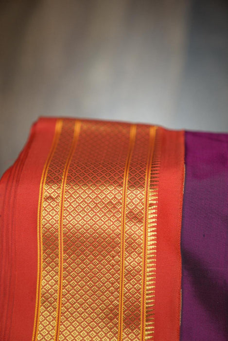 Rich Purple Pure Silk Paithani Saree with Intricate Zari Work