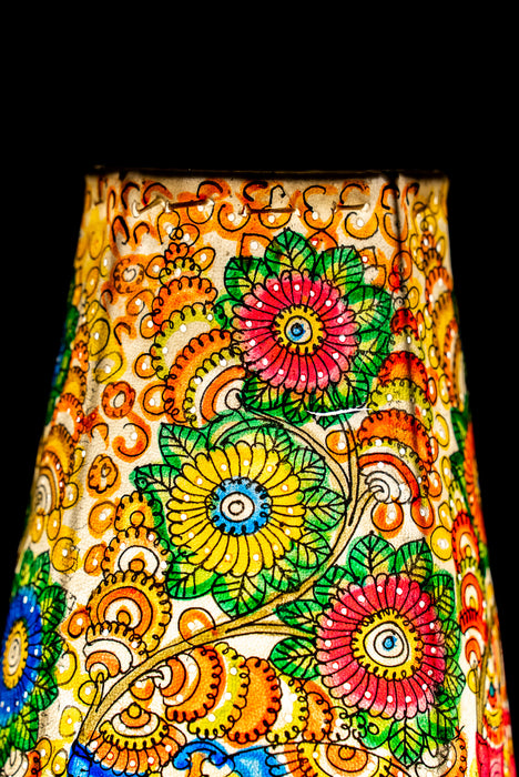 Tholu Bommalata | Elephant and Floral Lamp Art | 12 Inch