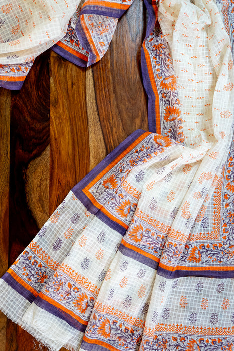 Kantha and Aari Work | Handloom 3 Piece Suit | Dabu Block Print Summer Cotton