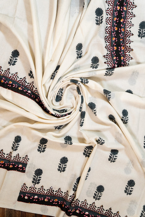 Kantha and Aari Work | Handloom Kurta | Dabu Block Print Summer Cotton