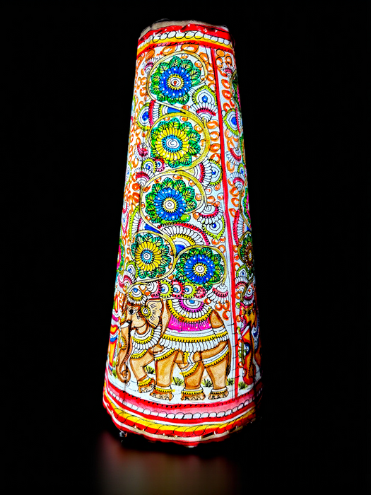 Tholu Bommalata | Floral Elephant Lamp Art | 16 Inch